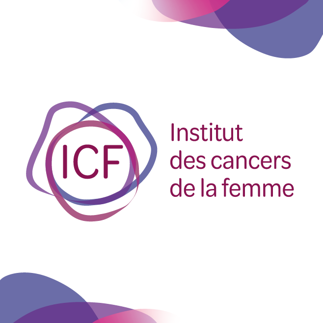 Logo de l'Institut des cancers de la femme (ICF) avec des formes colorées.